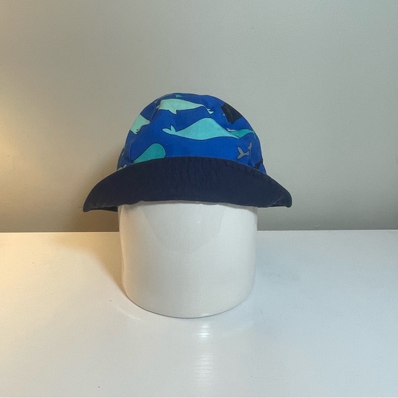 Cat & Jack Blue Whales Baby Sun Hat w/Chin Strap Size 12-18 … - Picture 2 of 7